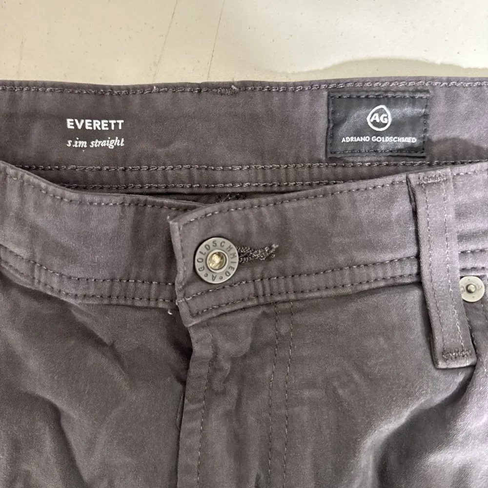 AG Adriano Goldschmied Everett Jeans Mens Sz 36x32 (36x27) Brown‎ Slim Straight